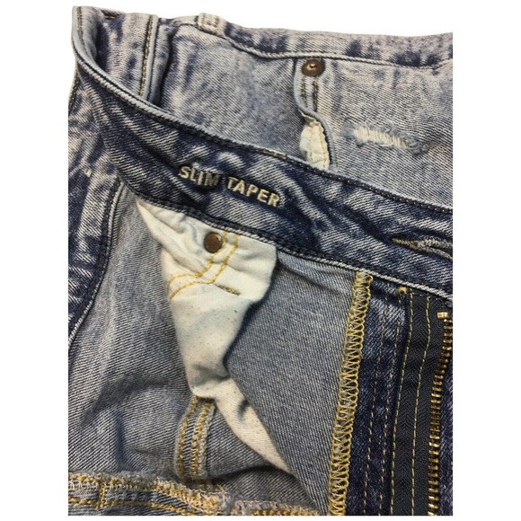 American Eagle Mens Size 38 Flex Slim Taper Distressed Stone Wash Denim Blue - Picture 11 of 14